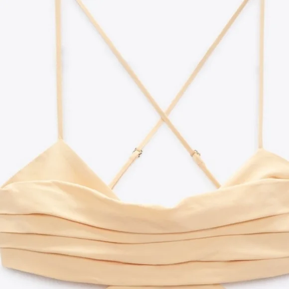 NWT Zara Cut Out Linen Blend Dress - Picture 10 of 10